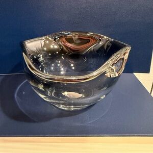 Elegant Dorothy Thorpe Style Silver and Glass Bowl